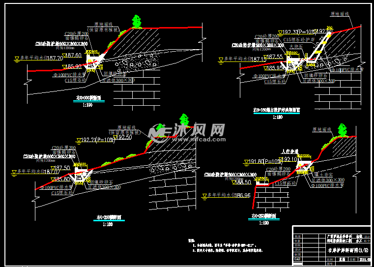 河道整治护岸断面图适合于初步设计使用
