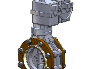 双侧蝴蝶阀门装配体 - 阀体图纸 - 沐风网
