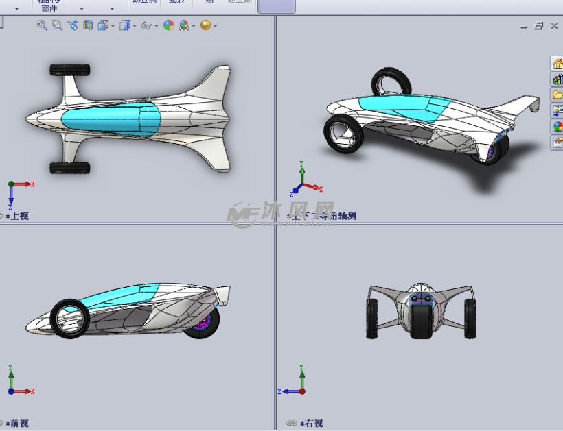 无人跑车三视图