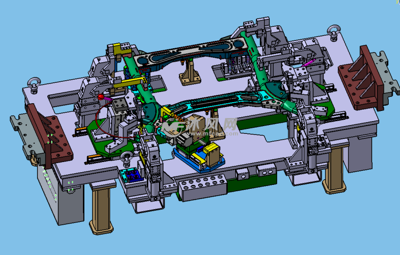 副车架焊装夹具可自动化可人工模型设计图