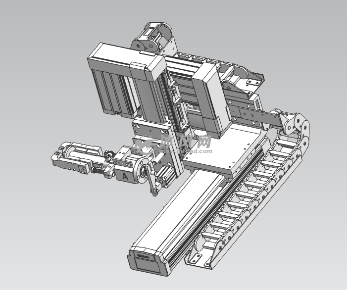 五轴机械手模型设计图 - 机器人模型图纸 - 沐风网
