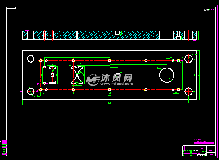 压圈级进模设计cad - 冲压模具图纸 - 沐风网