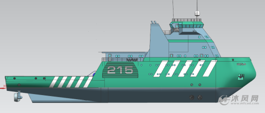 军舰船侧面造型