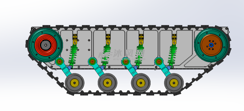 橡胶履带底盘sw模型图纸