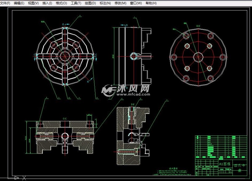 cnc数控普车专用四爪卡盘夹模夹具