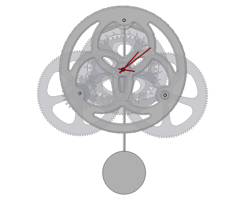 钟表机芯内部机械结构齿轮传动