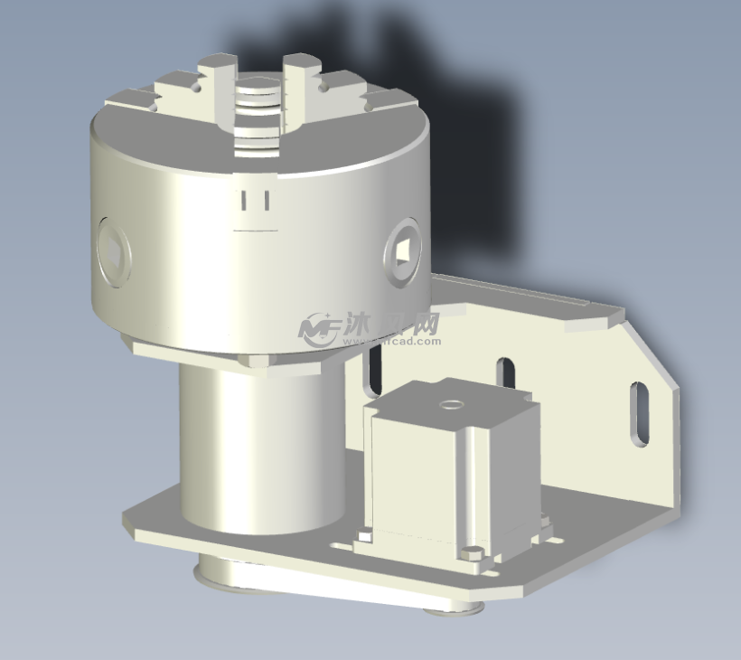 步进电机皮带驱动车床主轴三爪卡盘夹具装置