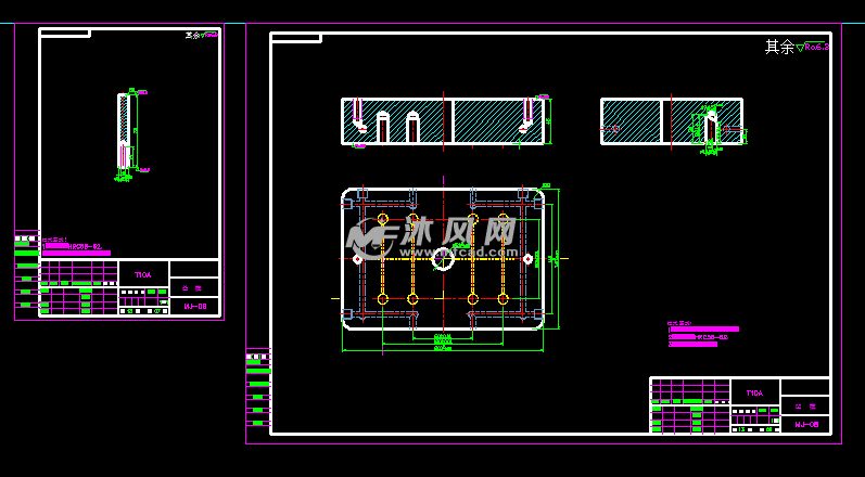 笔筒注塑模具设计图