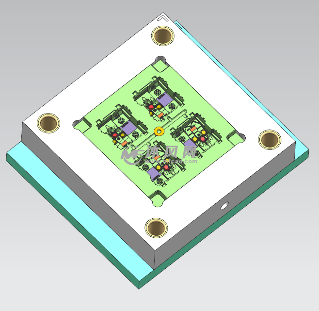 usb充电底板模具设计图