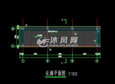 防腐木长廊cad - 小品及配套设施施工图图纸 - 沐风网