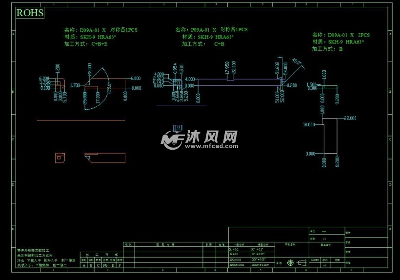固定胶芯铁壳五金模具 - 冲压模具图纸 - 沐风网