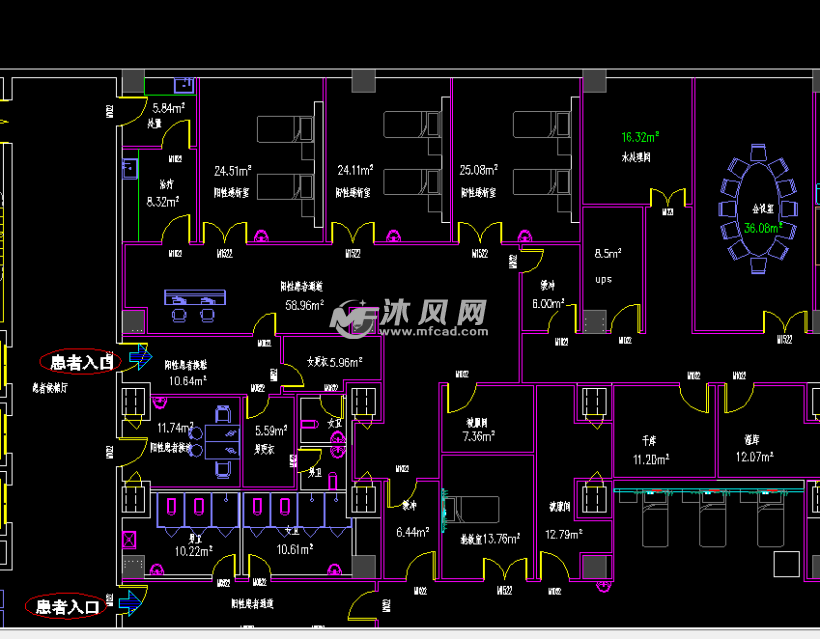 四层血液透析及负压病房布局设计