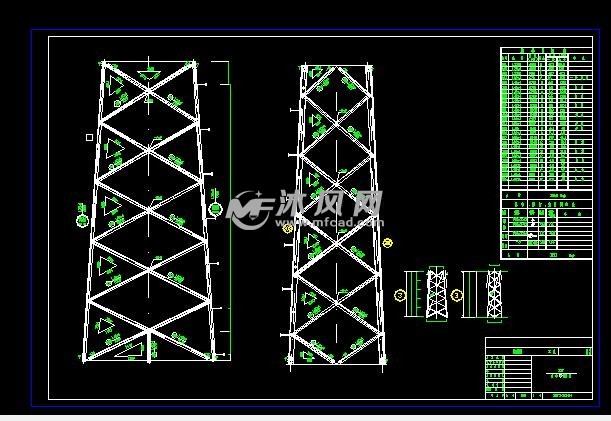 高压线架设桁架铁塔结构图