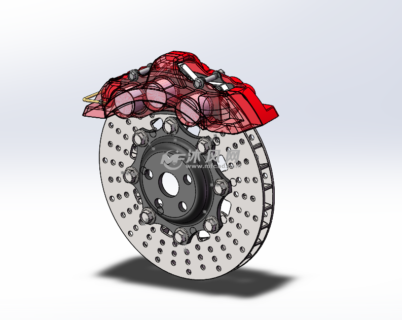 盘式刹车三维设计图纸 - 制动系统图纸 - 沐风网