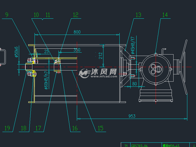 dgmz8060給煤機閘門(電動執行器) - 通用設備圖紙 - 沐風網