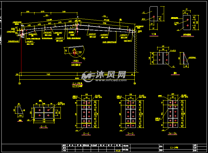 某钢结构厂房钢屋架部分拆分节点详图