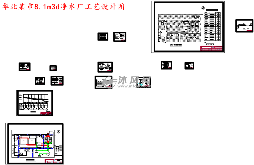 華北某市8.1m3d淨水廠工藝設計圖