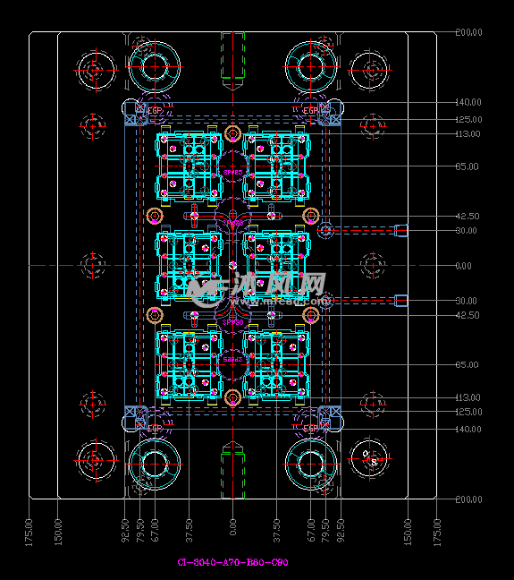插座接线盒子模具排位