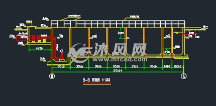 排汙泵位縱向剖面圖