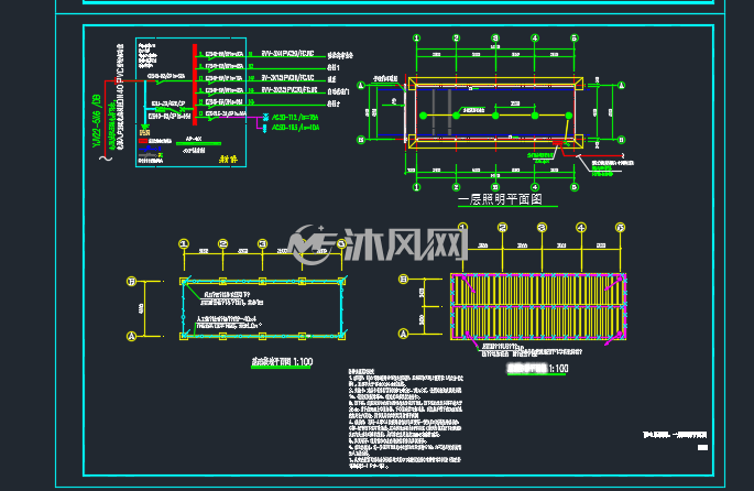 猪养殖场汽车消毒通道电气施工图
