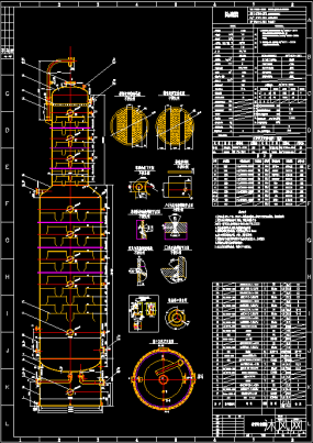 autocad反應壓力容器圖紙