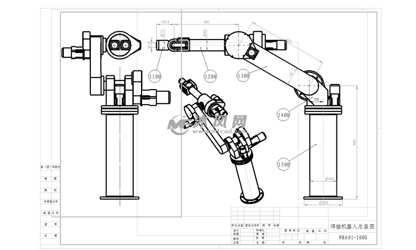 sw焊接机器人设计图 - 机器人模型图纸 - 沐风网