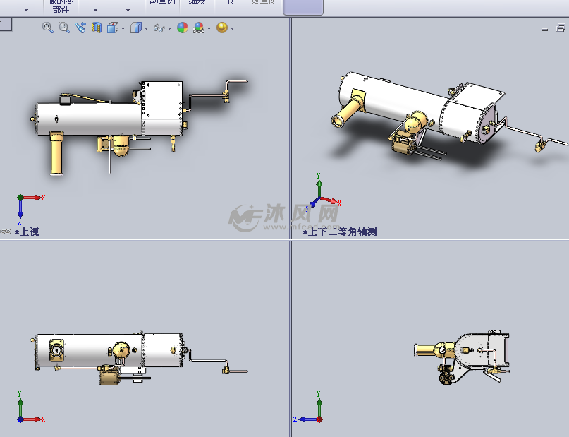 牵引发动机设计模型三视图