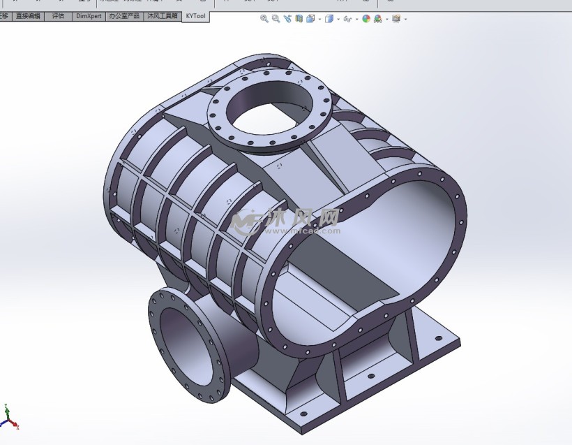 罗茨风机壳体3d图