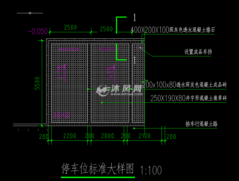 停车位标准大样图