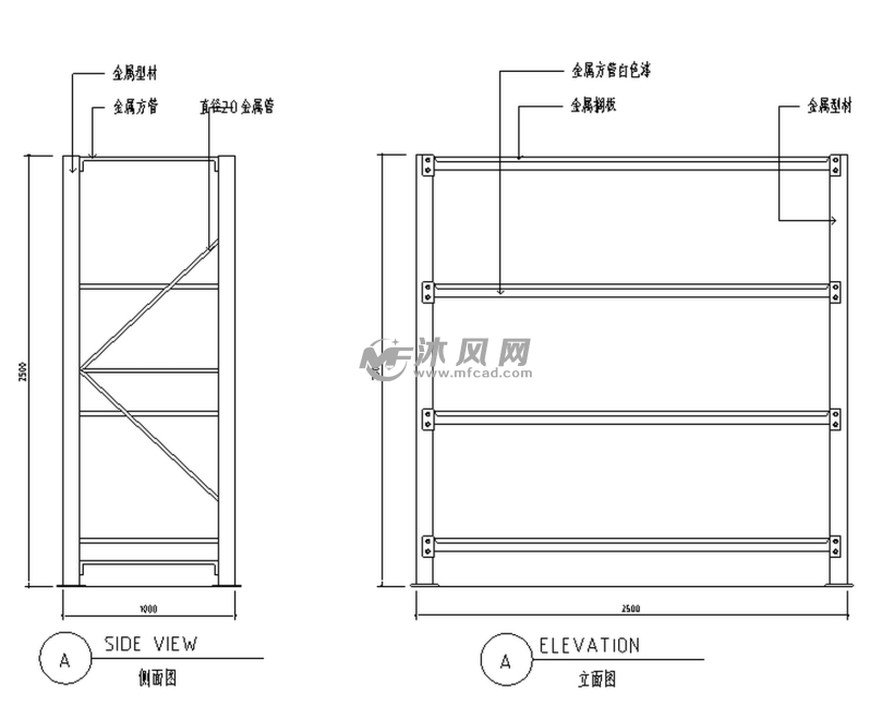 货架平面立面图