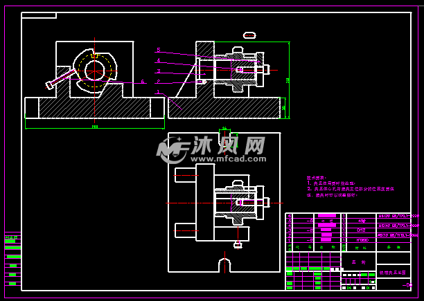 铣键槽夹具装配图