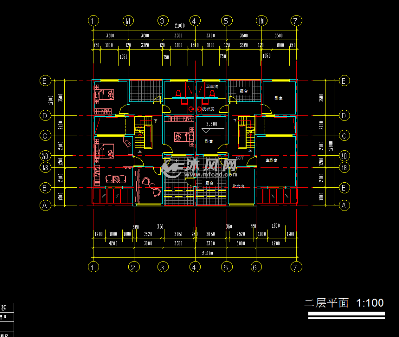 二层新农村住宅建筑施工图图纸下载_建筑图纸图纸 - 沐风网