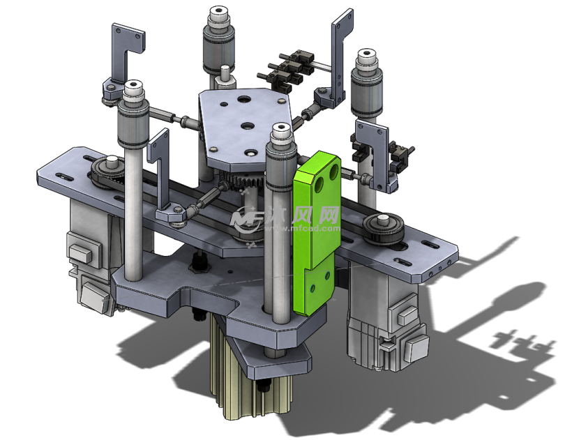 机械设备 通用设备 定位机构俯视图1 俯视图2
