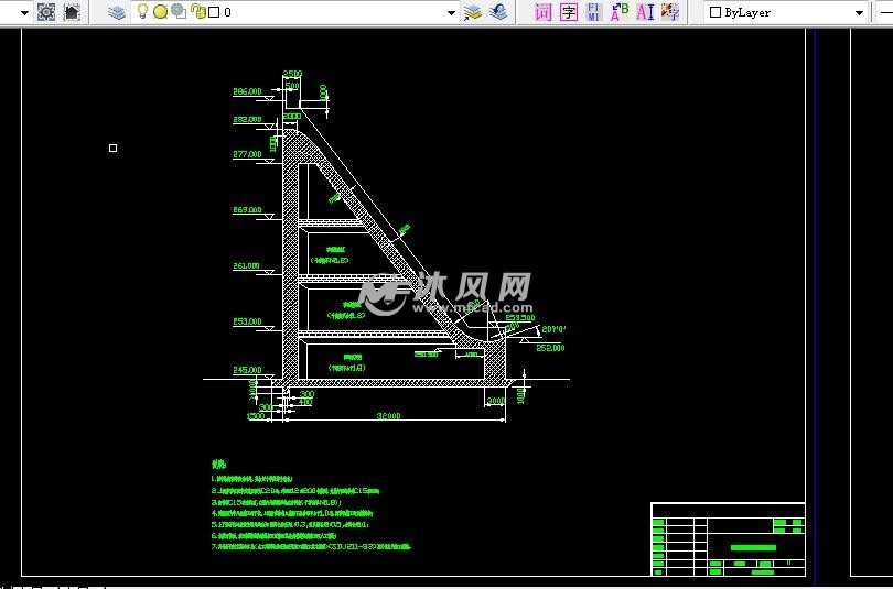 斜口水坝结构图