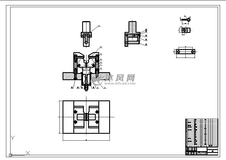 管夹片落料冲孔复合模 单工序弯曲模具设计 - 设计方案图纸 - 沐风网