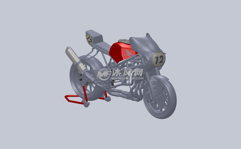 本田摩托车带架子设计模型