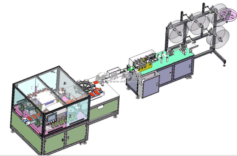 环型导轨高速平面口罩机 - 输送和提升设备图纸 - 沐风网