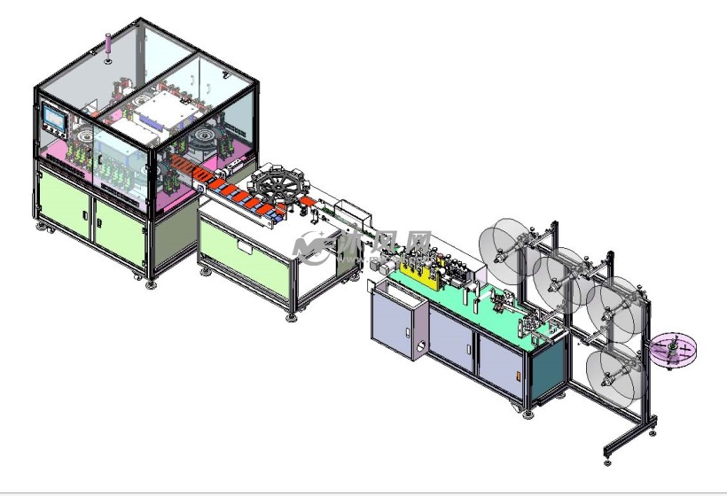 环型导轨高速平面口罩机 - 输送和提升设备图纸 - 沐风网