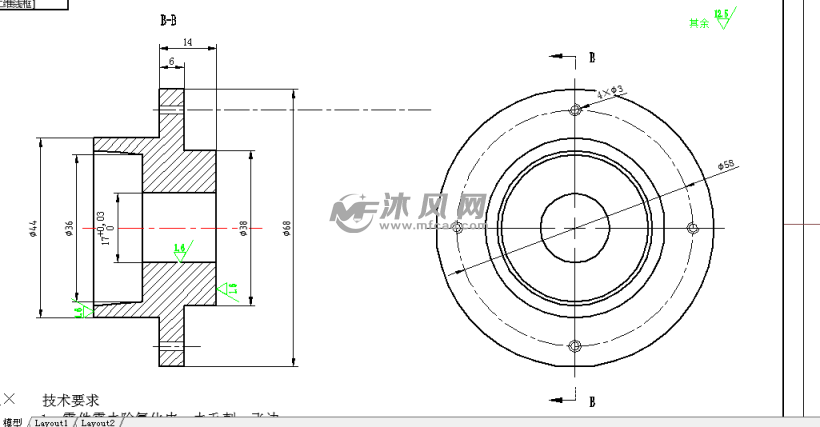 實驗工作臺軸承端蓋