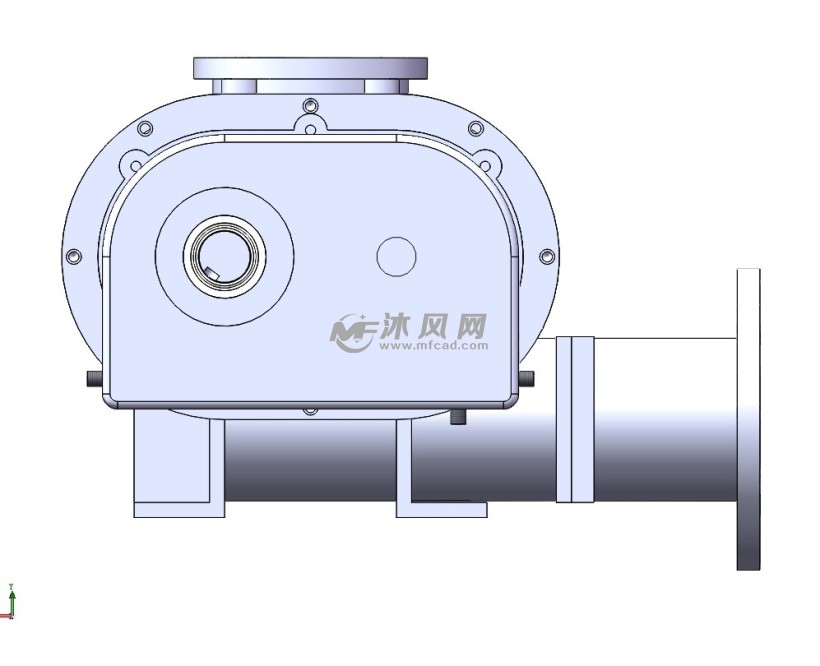 三叶罗茨风机80模型完整装配图