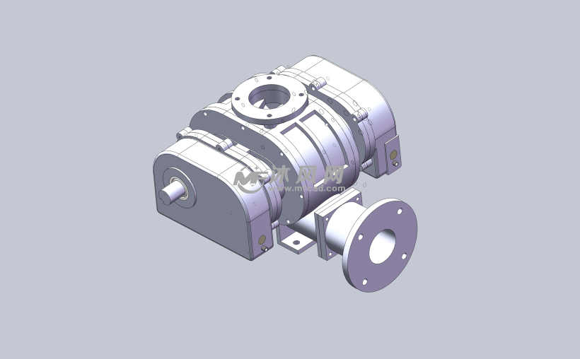 三叶罗茨风机80模型完整装配图