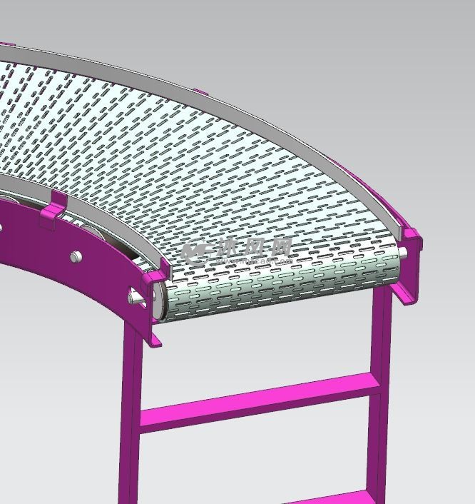 90度转角输送带三维结构设计