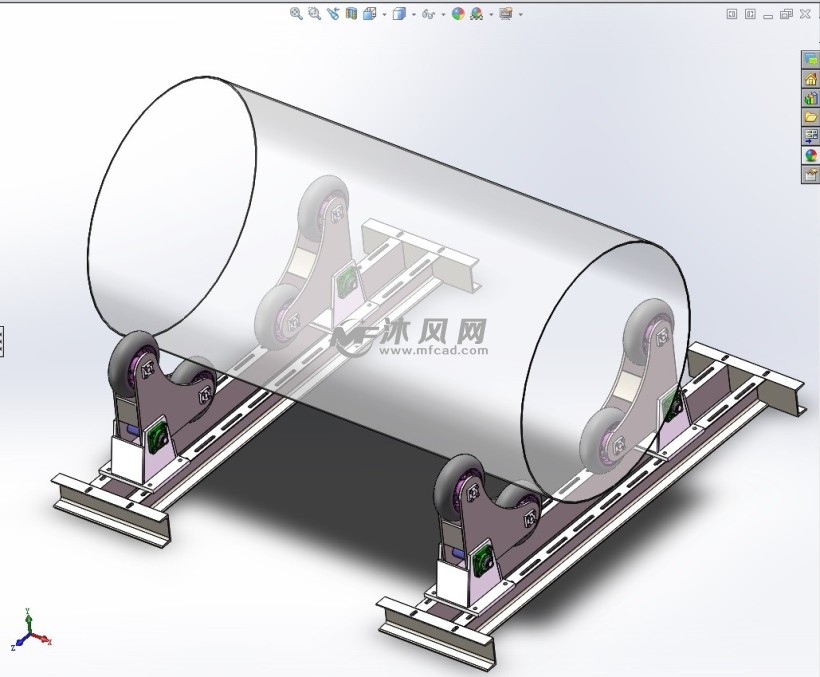 轻型不带电机-筒体滚轮架1吨