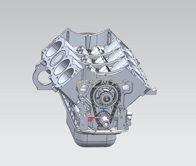 v8大马力8缸发动机三维模型设计