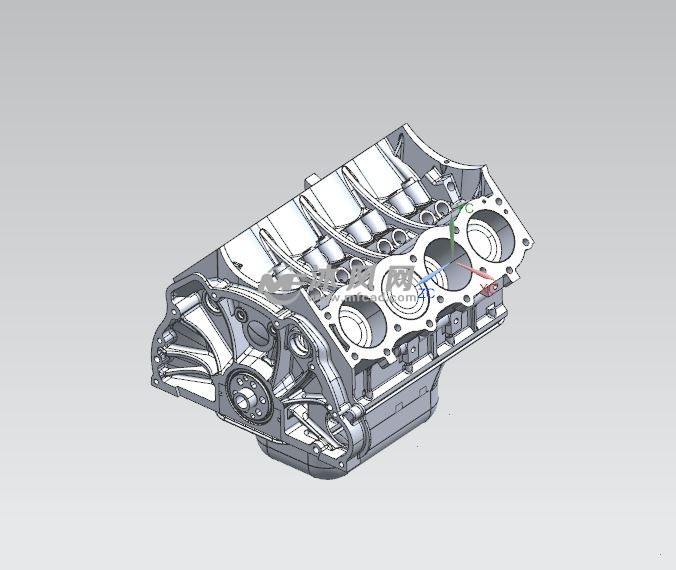 v8大马力8缸发动机三维模型设计 