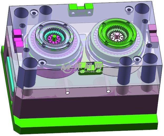 塑料斜齿轮注塑模具图