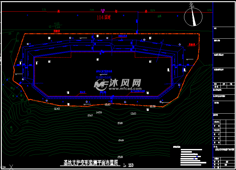 基坑支護變形監測平面佈置圖