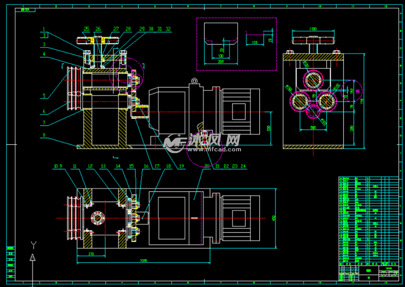 弯管机的二维图纸