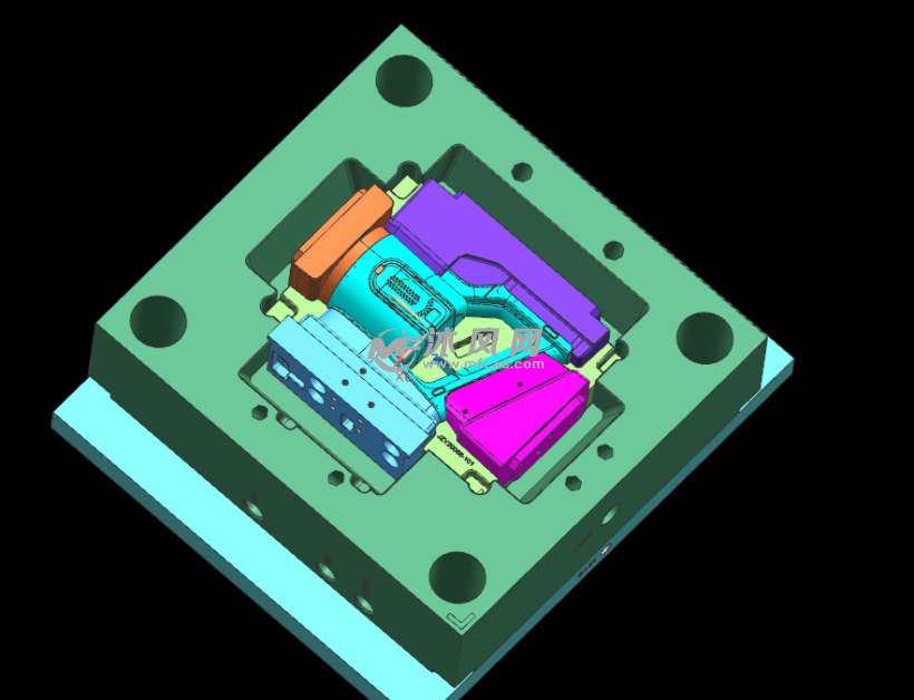 手持吸尘器机体注塑模具 - 注塑模图纸 - 沐风网