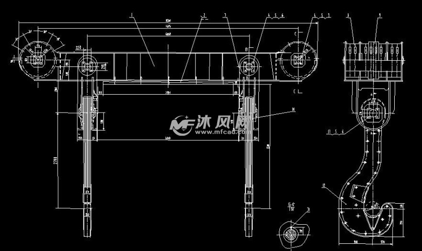 220吨龙门吊 - 工程机械/建筑机械图纸 - 沐风网